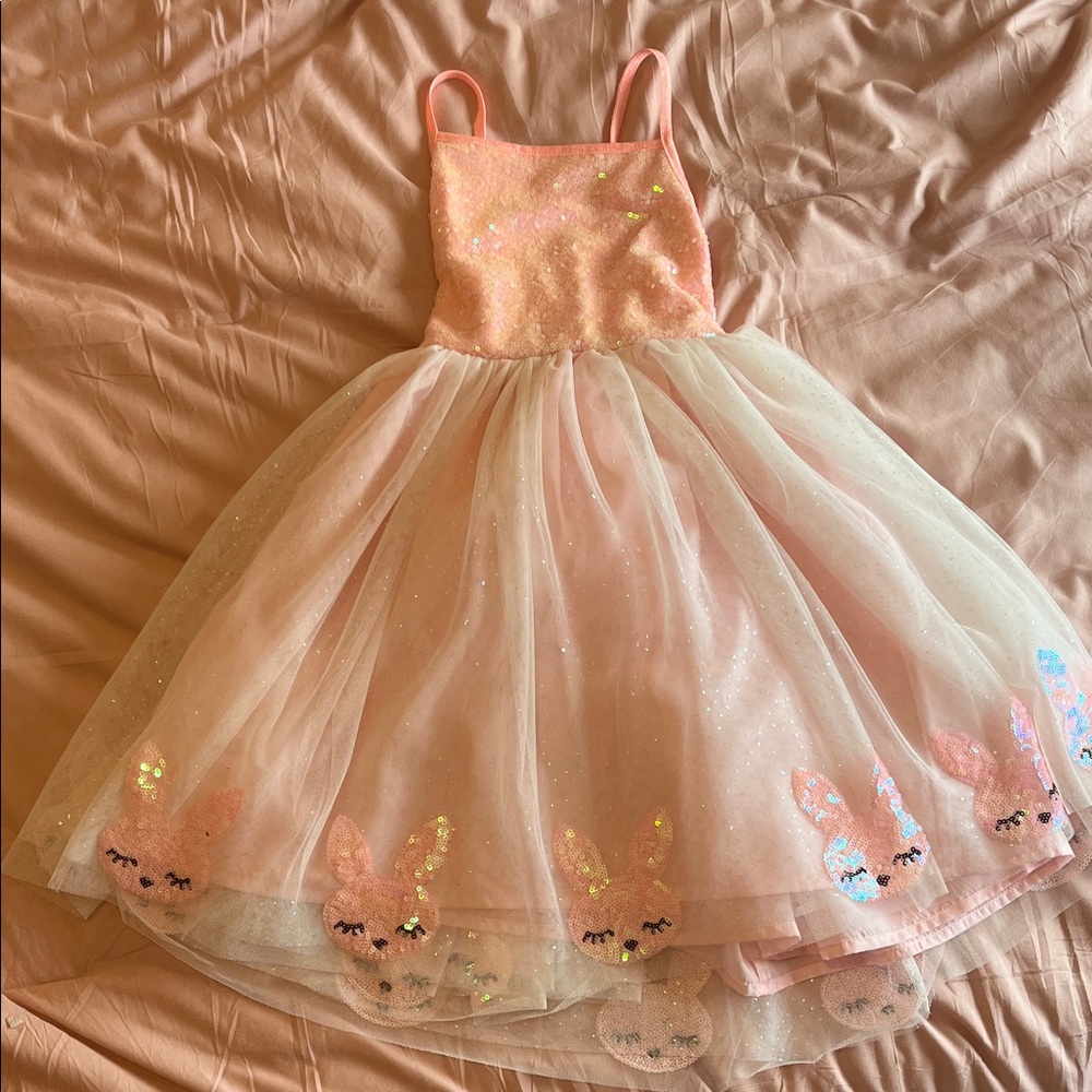 Zunie Pink Sparkle Bunny Dress